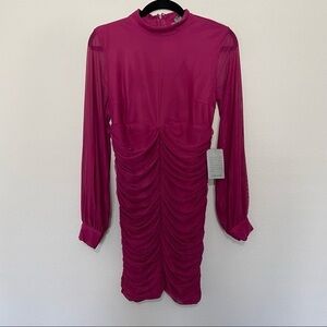 NWT Love X design berry mesh overlay body con going out dress sz.S